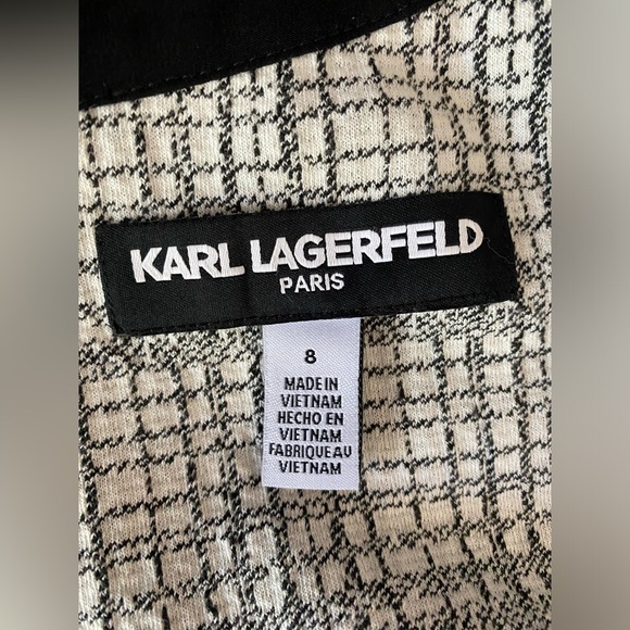 Karl Lagerfeld Black and White Patterned Midi Dress - Picture 4 of 4